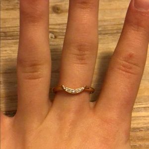 Fossil Rose Gold Moon Ring